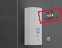 Der Einbau eines vollelektronisch geregelten Durchlauferhitzers der Baureihe DDLE ÖKO ThermoDrive wird mit 100 EUR staatlicher Förderung bezuschusst. <br />
