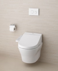 Das WASHLET EK 2.0, hier auf einer WC-Keramik aus der MH-Serie, hat jetzt einen eingebauten Trockner. 