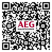Auf dem YouTube-Kanal von AEG<br />Haustechnik stehen verschiedene<br />Produktvideos zum Abruf bereit. Hinter diesem QR-Code steckt ein vierminütiges Video zur integrierten elektronischen Regelung von elektrischen AEG Raumheizgeräten. 