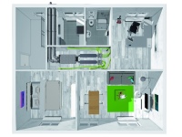 Bei Modernisierungsarbeiten verwendet der Fachmann für die Deckenmontage jeweils zwei Anschlüsse an der Ober- und Unterseite der Vent 4000 CC. So kann der Wohnraum optimal genutzt und das Gerät, beispielsweise unter der Deckenabhängung im Flur, platziert werden. <br />Bilder: Bosch<br /><br /><br />