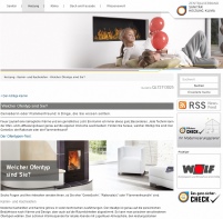 Startseite der Ofentypen-Test des ZVSHKBild: ZVSH.......