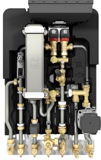 Eine elektronische Regelung sorgt bei der Wohnungsstationen Flow 8000 für konstante Warmwassertemperaturen und damit höchsten Komfort. <br />Bilder: Bosch
