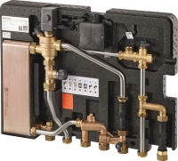 „Regudis W-HTE“ Wohnungsstation mit elektronischer Regelung für die Versorgung einer Wohnung mit heißem und kaltem Trinkwasser sowie Heizungswasser.