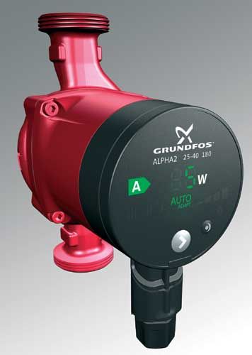 Die ALPHA2  von Grundfos verbraucht nur zirka 60 Kilowattstunden...