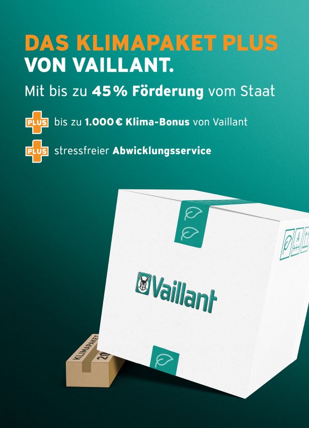 Mit dem Klimapaket Plus unterstützt Vaillant Heizungsbesitzer...