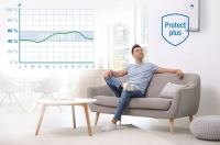 Messungen zeigen, dass sich die Luftfeuchtigkeit dank des intelligenten Feuchtemanagements des Lüftungsgeräts freeAir 100 im gesundheitlich optimalen Bereich zwischen 40-60 Prozent bewegt. Innovative Zwei-Stufen-Filter schützen vor Feinstaub, Pollen und Insekten.