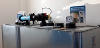 Anschauungsbeispiel zum Anfassen: PE KOMBI Heizöltanks mit innovativem Sicherheitszubehör DE-A-01 der Fa. Dehoust.<br />Bild: HTD