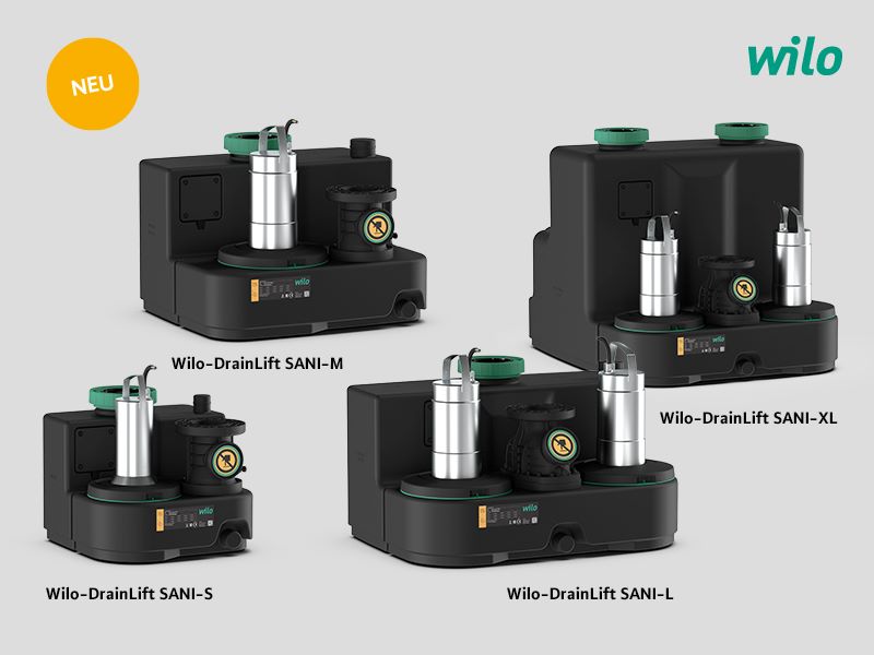 Die neue Produktfamilie Wilo-DrainLift SANI-S bis XL:...