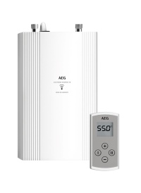 Der bequem zu bedienende Küchen-Durchlauferhitzer „DDLE Kompakt 11/13 FB“ von AEG Haustechnik liefert in Sekundenschnelle und gradgenau warmes Wasser bis 60 °C – Energie wird nur bei geöffneter Armatur verbraucht, während das Wasser das Gerät durchfließt. 