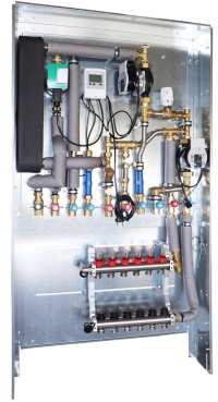 TWWSe – ISO / Frischwasserwohnungsstation (vorverkabelt und isoliert) mit elektronischer Regelung im Unterputzschrank<br />Bilder: Eisenwerk Wittigsthal GmbH 