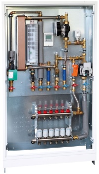 TWWSe / Frischwasserwohnungsstation mit elektronischer Regelung im Unterputzschrank mit Standfuß