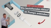 Ganz neu auf YouTube: Wie der Sanftläufer Universal ausnahmslos an jeden bestehenden Duschablauf angeschlossen wird.