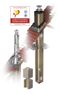 Der Leichtbauschornstein Future-Therm 45 von Schräder ist erneut vom Passivhaus Institut aus Darmstadt zertifiziert. <br />Bild: Schräder <br />