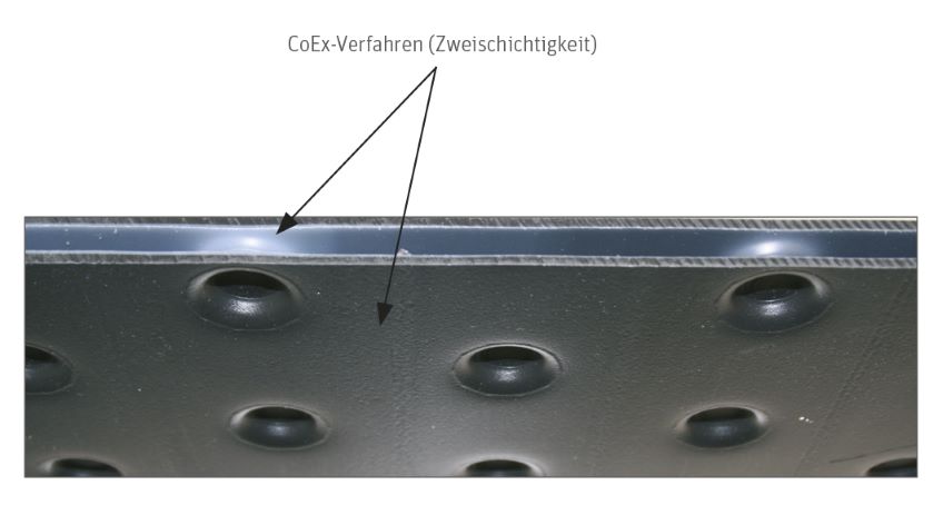 Die Herstellung des Schwimmbadabsorbers im CoEx-Verfahren...