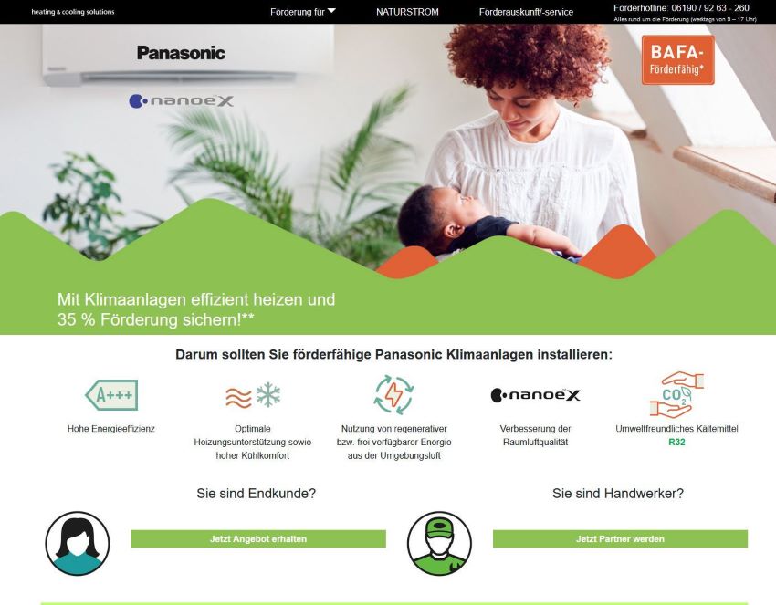 Screenshot Panasonic Klimasysteme FoerderserviceBild:...