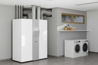 Wärmepumpe, Lüftung, Warmwasserspeicher: alle notwendigen Haustechnik-Komponenten für das Einfamilienhaus sind mit der LWZ auf kleinstem Raum vereint. <br />Bild: STIEBEL ELTRON