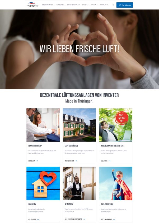 Lüftungsspezialist inVENTer relauncht seinen Webauftritt....