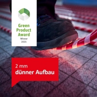 tempusFLAT KLETT: Eine Speziallösung für die einfache Verlegung auf einer bauseits verlegten Dämmung oder auf einem tragfähigen Untergrund (Beton, Estrich, Holz). Das Produkt erhielt in diesem Jahr den Green Product Award.<br />Bild: herotec <br />