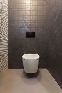 In zwei Bädern entschied sich der Installateur für den Einbau von WCs der Badserie Geberit ONE. Die TurboFlush-Spültechnologie der WCs garantiert eine saubere und leise Ausspülung, zudem sind sie dank der Rimfree-WC-Keramik, die ohne Spülrand auskommt, besonders reinigungsfreundlich.
