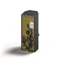 Bild 8: Im x-buffer combi Puffer- und Warmwasserspeicher sind alle Bauteile, die für den Betrieb einer Wärmepumpenanlage benötigt werden, bereits integriert – hydraulisch und elektrisch vorkonfektioniert, einfach aufstellen, anschließen und fertig. Die Wartung erfolgt komplett über die Vorderseite, siehe Bild. <br />Bild: Kermi