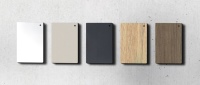 Die Badmöbel der Serie iCon sind in den Farben weiß hochglänzend, weiß matt, lava, sand-grau hochglänzend, Eiche und Nussbaum hickory erhältlich.