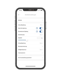 Über die Geräteeinstellungen in der Geberit Control App kann der Nutzer beispielsweise Änderungen an Intervallspülungen, Spülzeiten oder auch Spülprogrammen vornehmen.