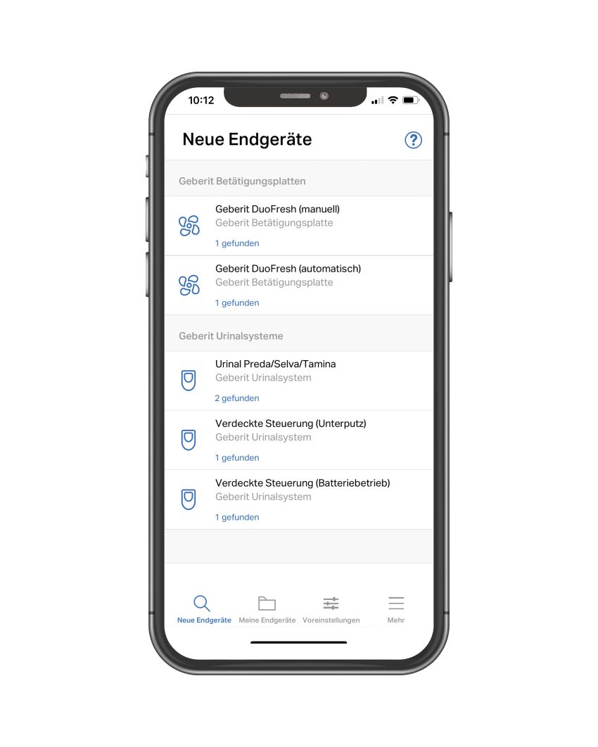 Die Geberit Control App bietet eine Übersicht über...
