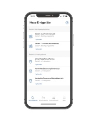 Die Geberit Control App bietet eine Übersicht über die gekoppelten Endgeräte, zum Beispiel über die verschiedenen Urinalsysteme oder Spülauslösungen.