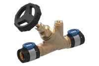 Das Geberit System-Schrägsitzventil für das Versorgungssystem Geberit FlowFit ist aus bleifreiem Rotguss und in den Dimensionen d16 bis d50 erhältlich.
