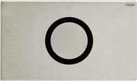 Auch „Visign for Public 12“ ist mit allen „Prevista“ Unterputz-Spülkästen kombinierbar. Gefertigt aus Edelstahl und ausgestattet mit einer Infrarot-Spülauslösung sowie der Viega „Hygiene-Funktion“ eignet sich diese WC-Betätigungsplatte besonders für den Einsatz in öffentlichen Bereichen.<br />Bilder: VIEGA