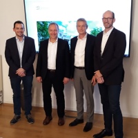 Der neue, erweiterte Vorstand des VFW von links nach rechts Oliver Schmitz (getAir), Christian Bolsmann (OneLife, Vorstandsvorsitzender VfW), Peter Schwarz (Daikin), Tobias Geibel (Stiebel Eltron). Fehlend: Jürgen Leppig, GIH e.V.<br />Bild: VfW
