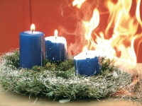Brennender Adventskranz<br />Bild: Rauchmelder retten Leben