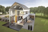 In dicht gedämmten Häusern ist eine Lüftungsanlage sinnvoll, um den hygienisch und bauphysikalisch wichtigen Mindestluftwechsel sicherzustellen. <br />Bild: Initiative „Gute Luft“ – www.wohnungs-lueftung.de