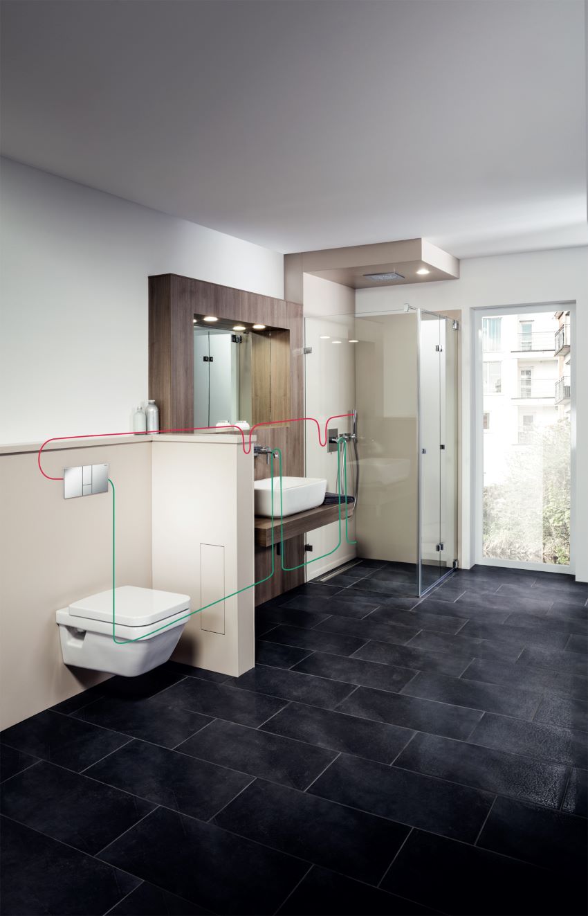 Mit dem neuen „Prevista Dry“-WC-Element mit „AquaVip“-Spülstation...