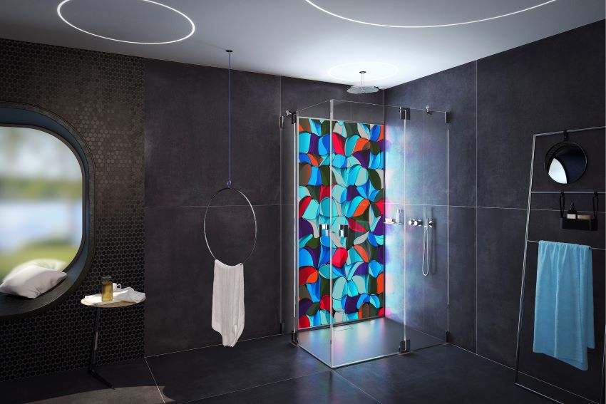Glassdouche Modell 270 (Eck-Dusche mit zwei festen...