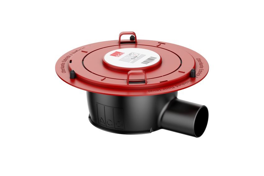 Der neue Sanitärablauf ACO Easyflow+, hier mit Bauzeitschutzdeckel,...
