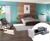 Die wandbündige Innenblende IB Connect mit automatischer Verschlussklappe integriert sich nahezu unsichtbar in das Wohnambiente und kann sogar überstrichen werden. 