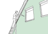 Bei der Einblasdämmung werden Flocken aus Mineralwolle (Glaswolle oder Steinwolle) dicht in bestehende Hohlräume oder auf Geschossdecken geblasen.<br />Bild: FMI