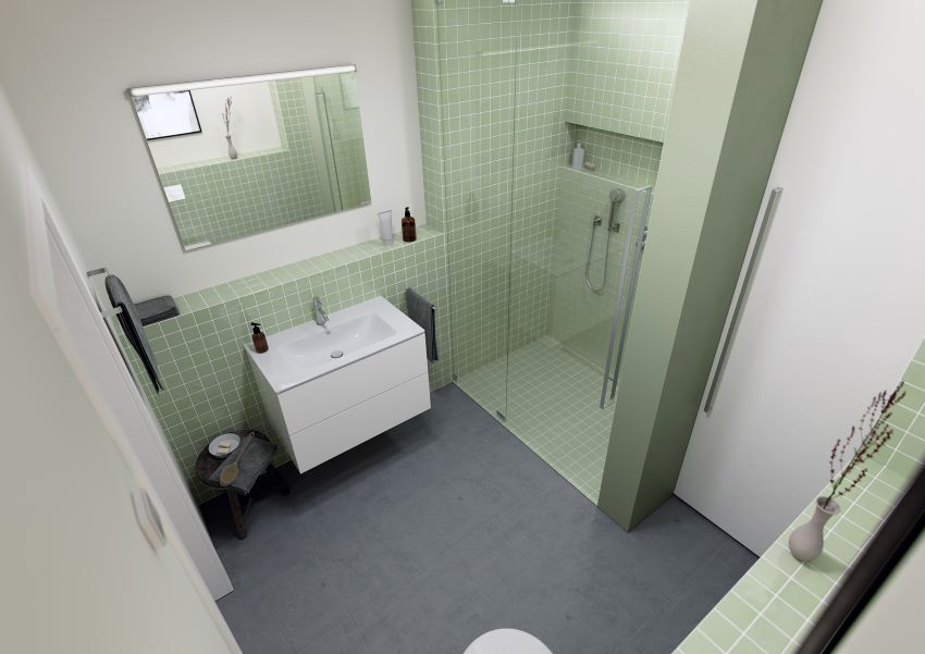 Platz im engsten Bad dank der Variabilität des Vorwandsystems...