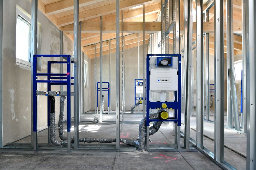 Die Sanitärtechnik im Neubau setzt sich aus Duofix...