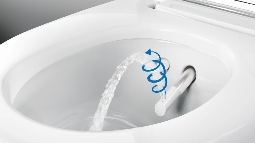 Die WhirlSpray-Duschtechnologie von Geberit sorgt für...