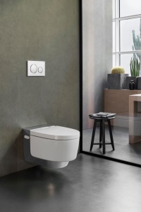 Hinter dem modernen Design von Geberit AquaClean Mera versteckt sich eine Vielzahl von innovativen Funktionen, wie etwa ein Warmluftföhn und eine WC-Sitz-Heizung.