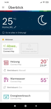 Mit der mobilen Anwendung HomeCom Easy erhalten Endkunden stets einen aktuellen Überblick über ihre Anlage und können Zeitprogramme ganz einfach von unterwegs einstellen.<br />Bilder: Bosch