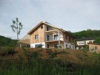 Holz statt Beton: Holzhäuser sind schnell gebaut, dämmen auf natürliche Weise gut und binden CO2 aus der Luft. Bild: Zimmerei Treibholz