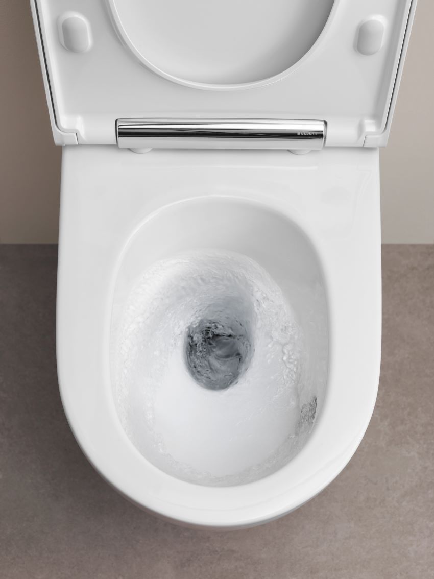 Durch die TurboFlush-Spültechnik im ONE WC entstehen...