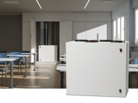 Aerodynamisch abgestimmte Komponenten und balancierte Ventilatoren des Schullüftungssystems Centra von inVENTer garantieren eine leise und effiziente Belüftung. Dank der Wärmerückgewinnung von 82 % bleiben die Heizwärmeverluste beim Lüften gering. 