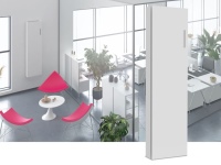 Frische Luft im Büro: Der neue dezentrale Einzelraumlüfter X-Flow von inVENTer besitzt einen hohen Luftvolumenstrom bis 180 m³/h und passt die Luftmenge mithilfe von Sensoren automatisch an. 