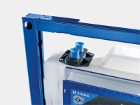 Den Sigma Unterputzspülkasten mit Hygienespülung gibt es wahlweise mit einem oder zwei Wasseranschlüssen für Kalt- und Warmwasser. Die Programmierung, Steuerung und Protokollierung erfolgen standardmäßig über die Geberit Control App. 