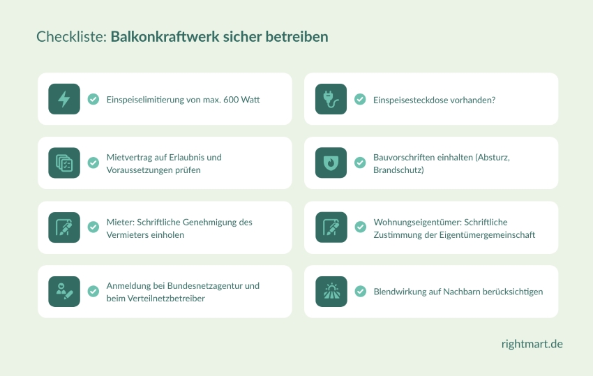 Checkliste: Balkonkraftwerk sicher betreibenBild:...