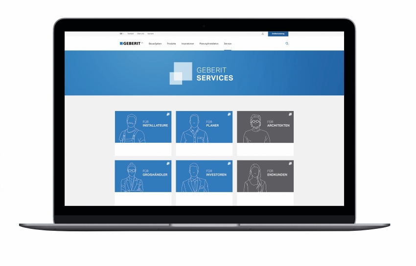 Im Geberit Serviceportal sind insgesamt über 60 Services...